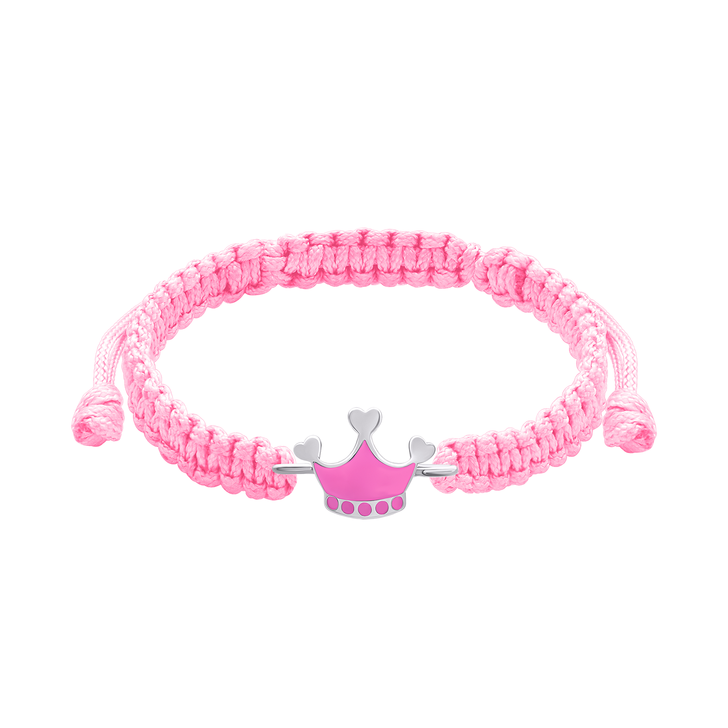 Geflochtenes Armband Krone rosa
