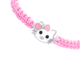 Pulsera trenzada Kitty cat rosa