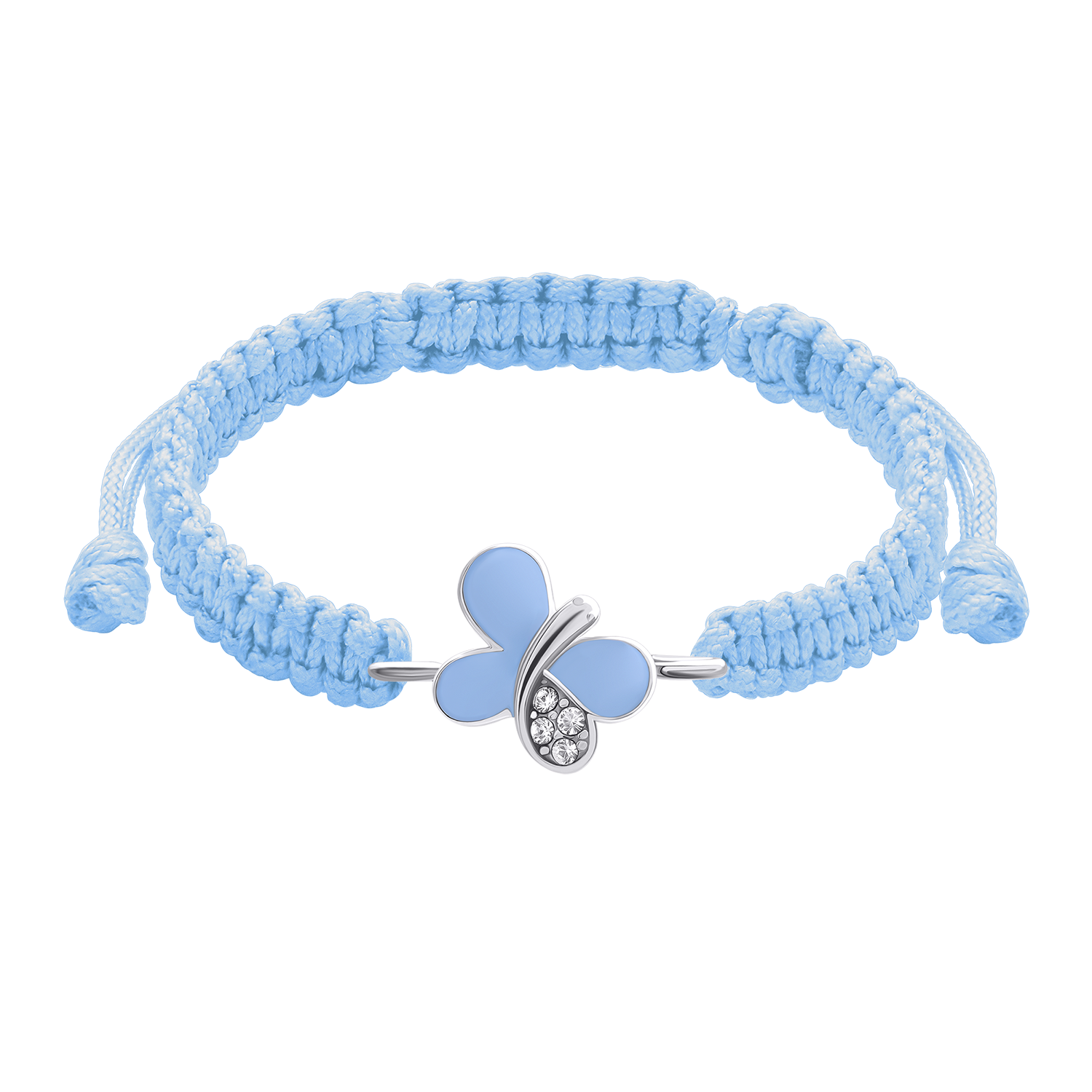 Braided bracelet Blue Shiny Butterfly