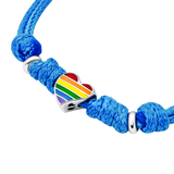 Bransoletka na sznurku Serce kolorowe z kolorową emalią