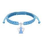 Geflochtenes Armband Engel mit blauer und weißer Emaille