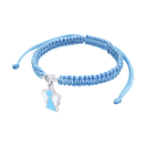 Geflochtenes Armband Engel mit blauer und weißer Emaille