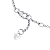 Pulsera en una cadena Libélula con esmalte violeta, rosa y circonita cúbica