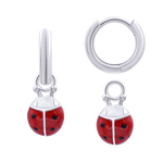 Earrings with pendants Ladybug, d 12 mm