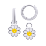 Earrings with pendants Chamomile, d 12 mm